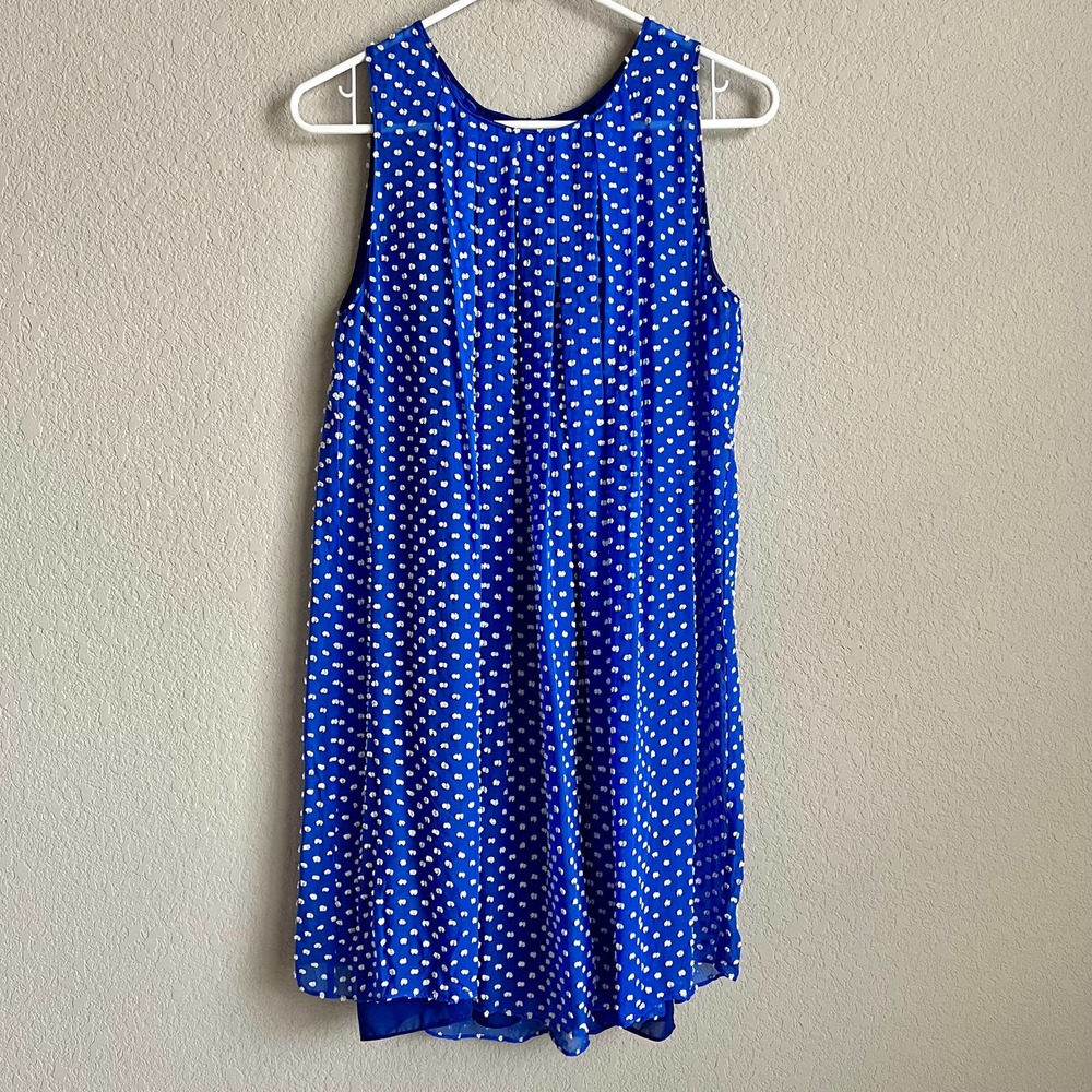 Sachin + Babi Blue Embroidered Polka Dot Dress Size 4 Holiday Spring